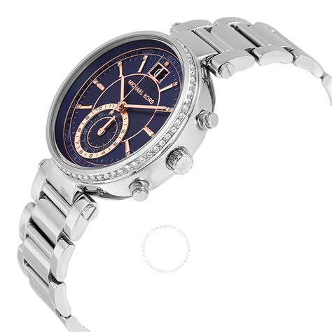 Michael Kors Sawyer Blue Dial Stainless Steel Ladies Watch 